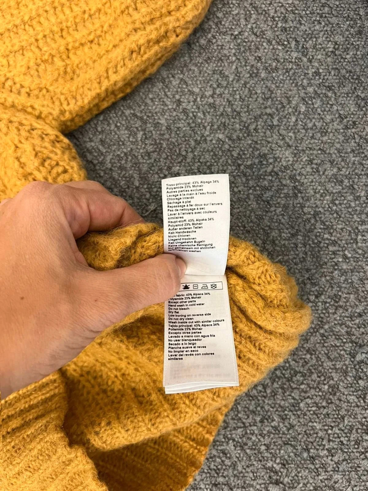 Ba&sh alpaca mohair mustard sweater - view 6