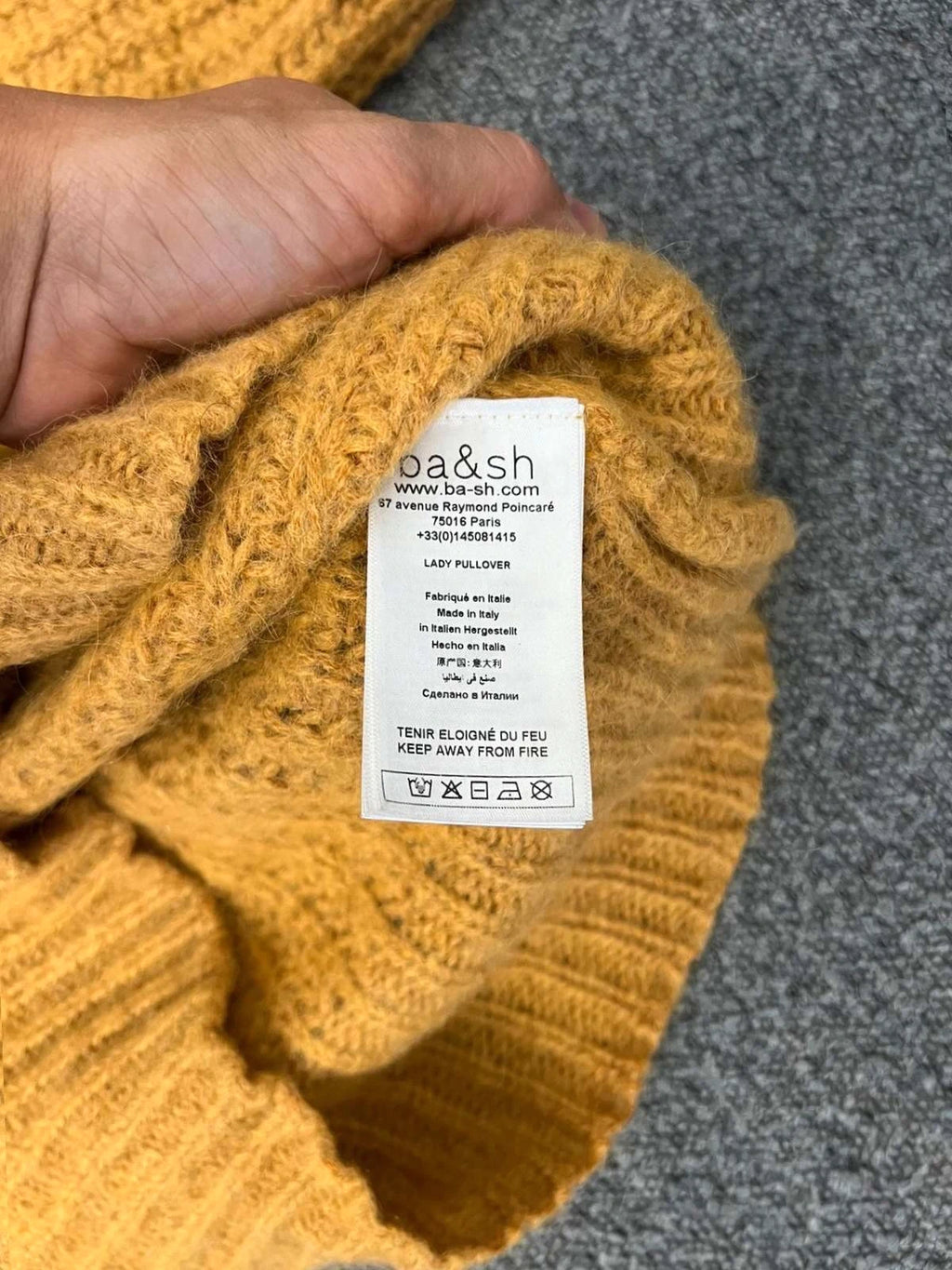 Ba&sh alpaca mohair mustard sweater - view 5