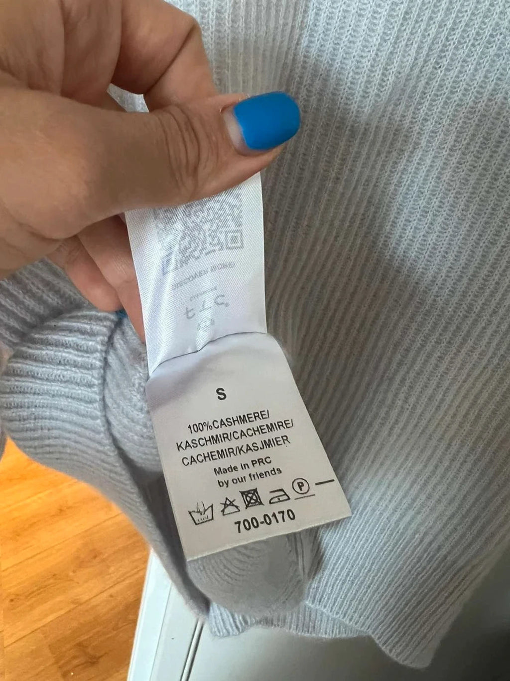 FTC dusty blue grey cashmere sweater jumper - view 8