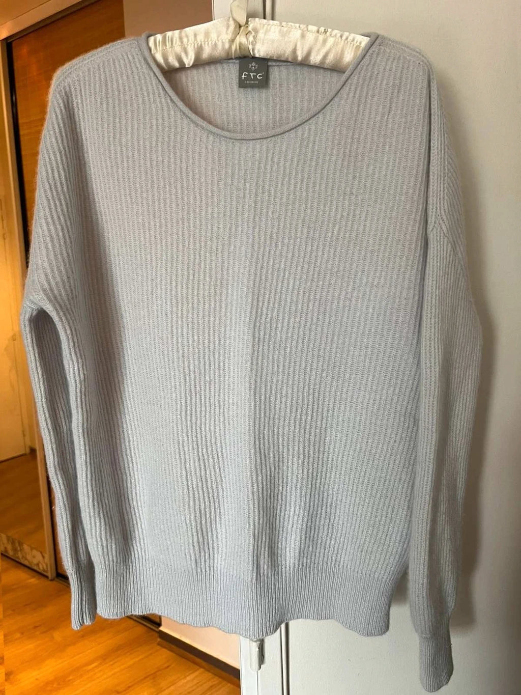 FTC dusty blue grey cashmere sweater jumper