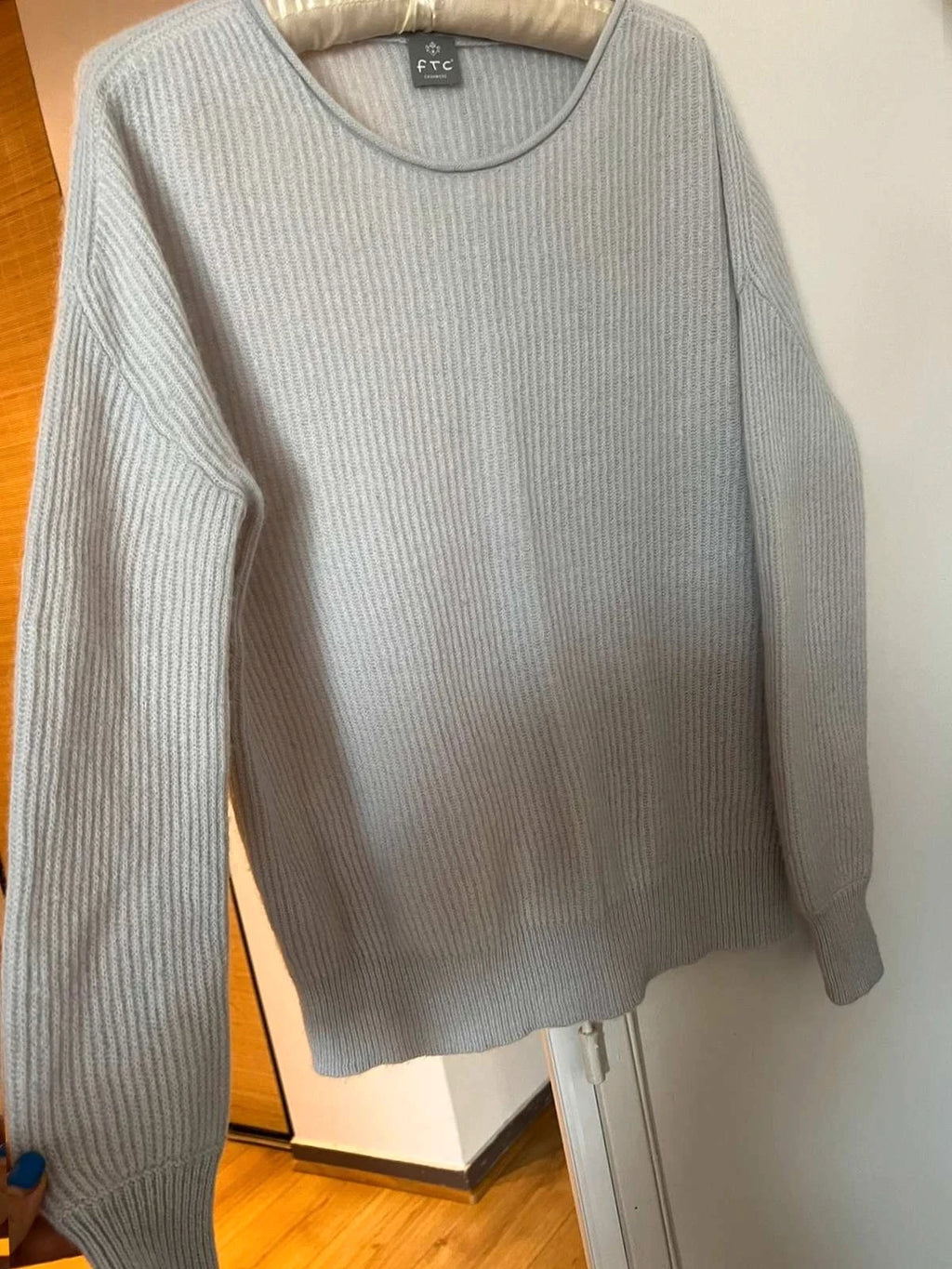 FTC dusty blue grey cashmere sweater jumper - view 5