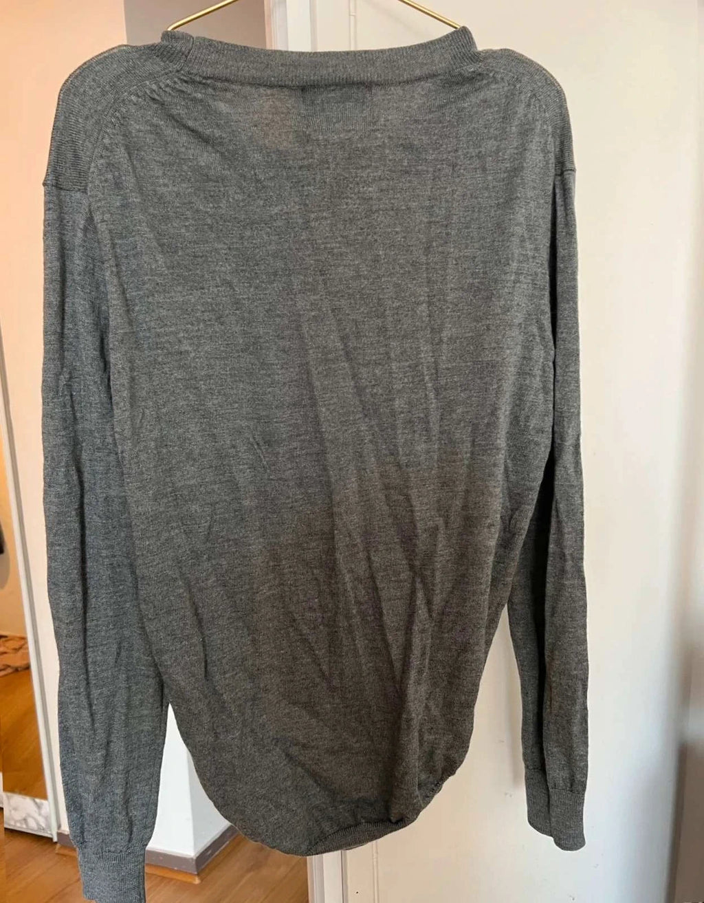 Markus Lupfer grey wool sweater Pardon my French sequin decoration - view 5