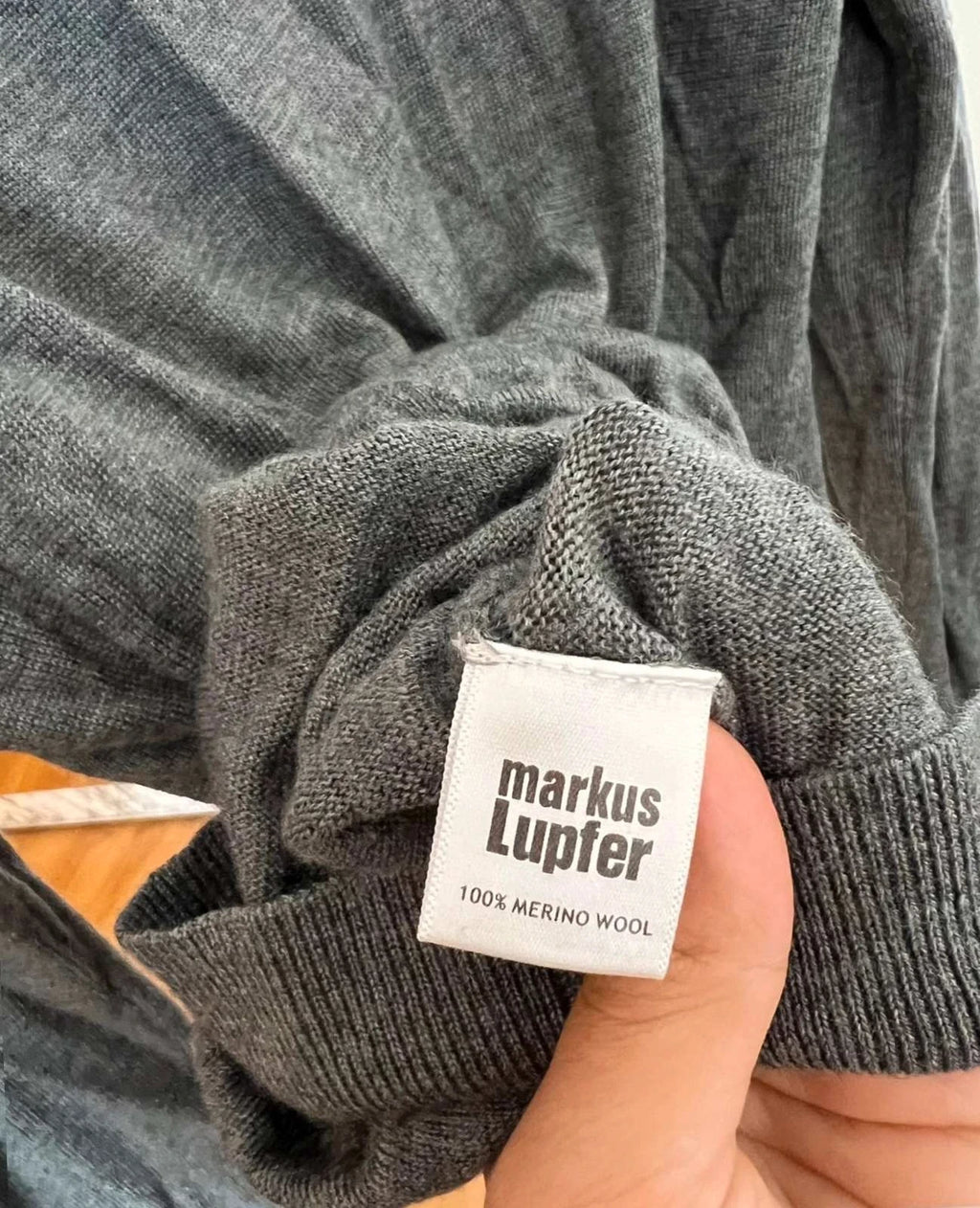 Markus Lupfer grey wool sweater Pardon my French sequin decoration - view 6
