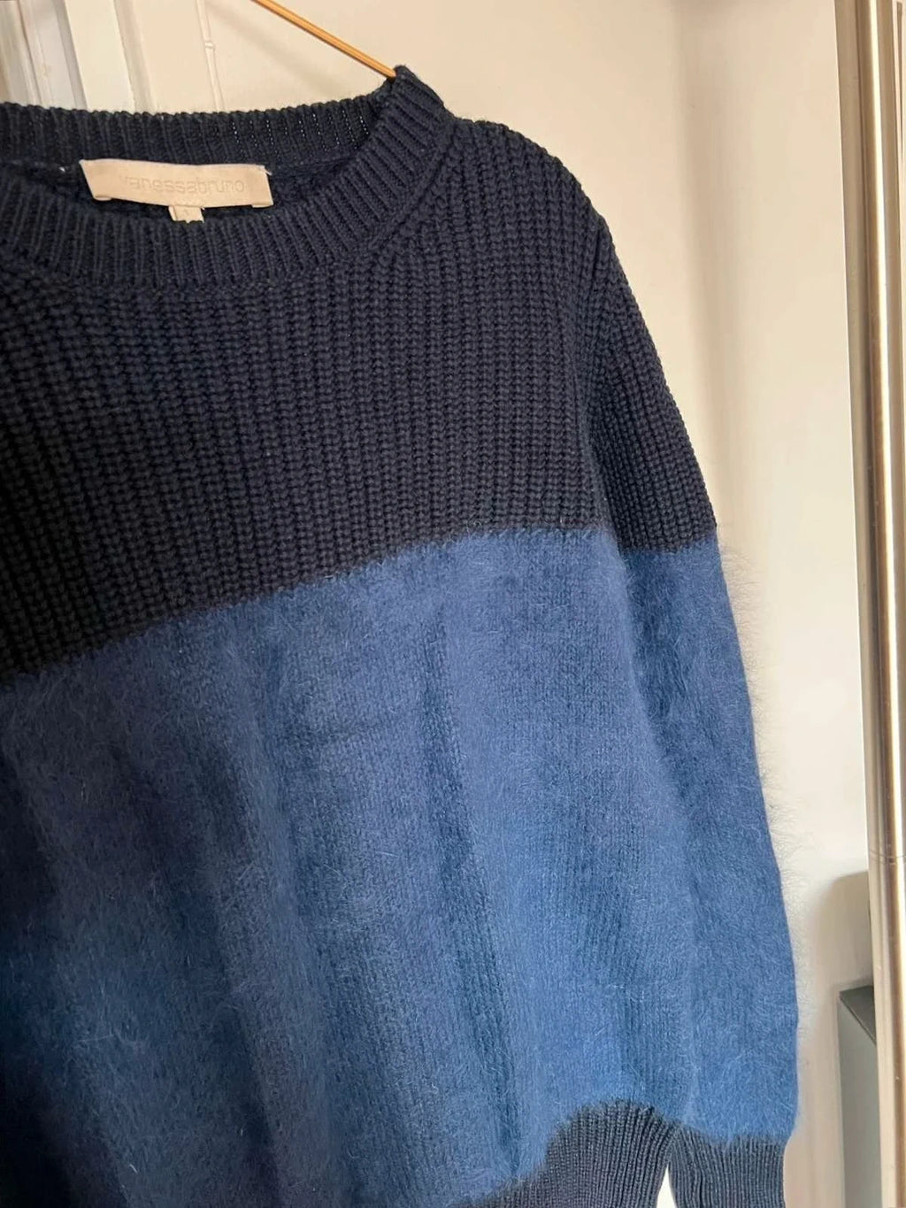 Vanessa Bruno navy blue wool angora sweater jumper - view 5