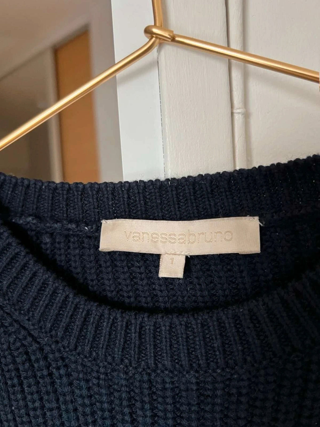 Vanessa Bruno navy blue wool angora sweater jumper - view 2