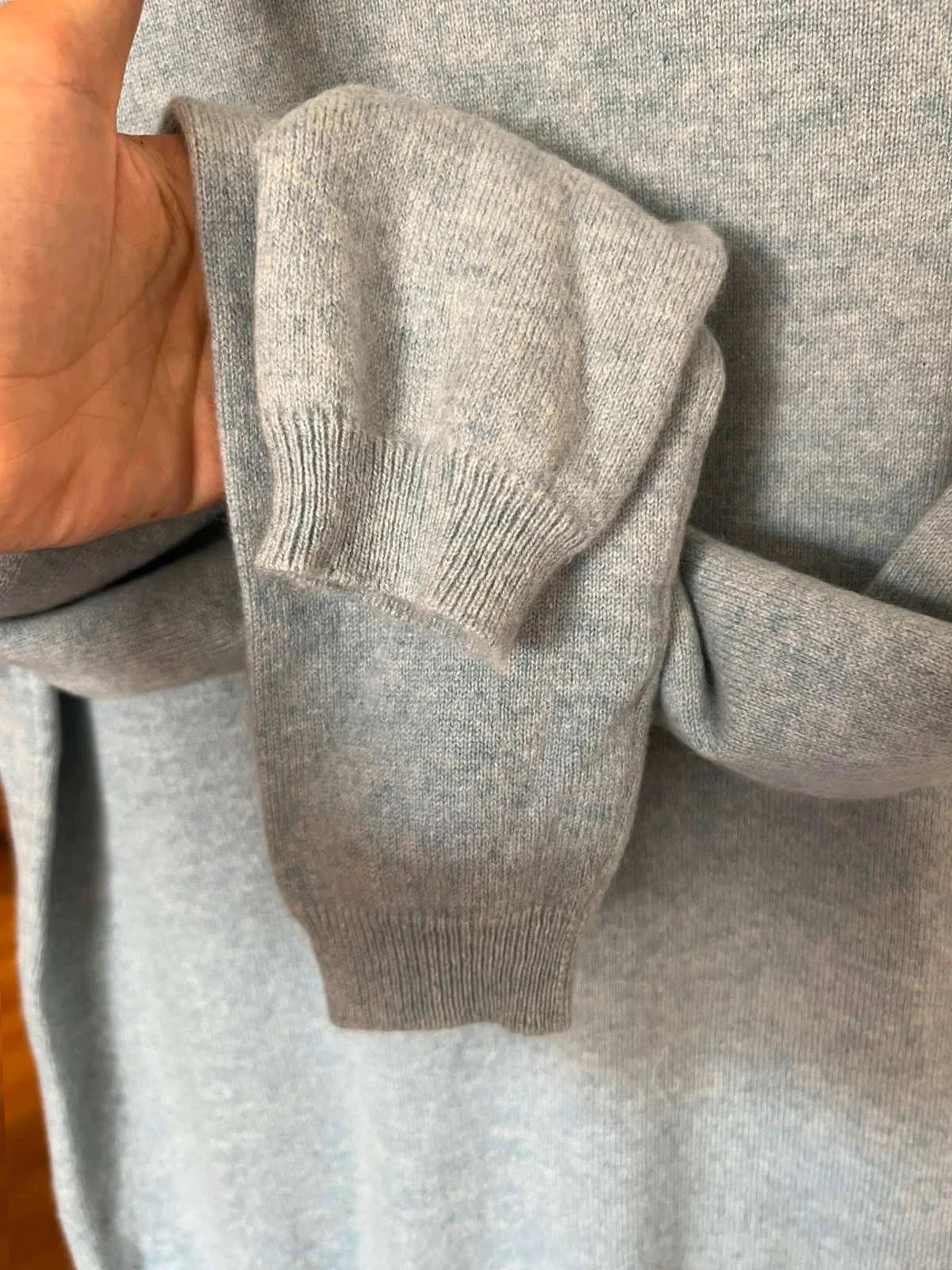 Eric Bompard blue cashmere turtleneck sweater - view 4