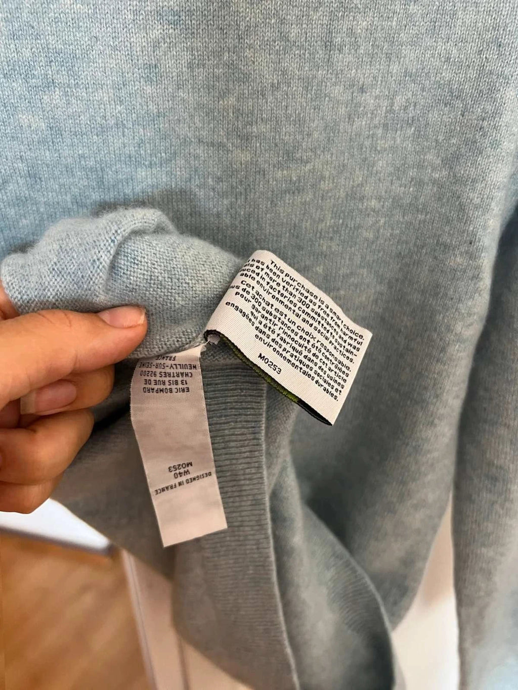 Eric Bompard blue cashmere turtleneck sweater - view 7