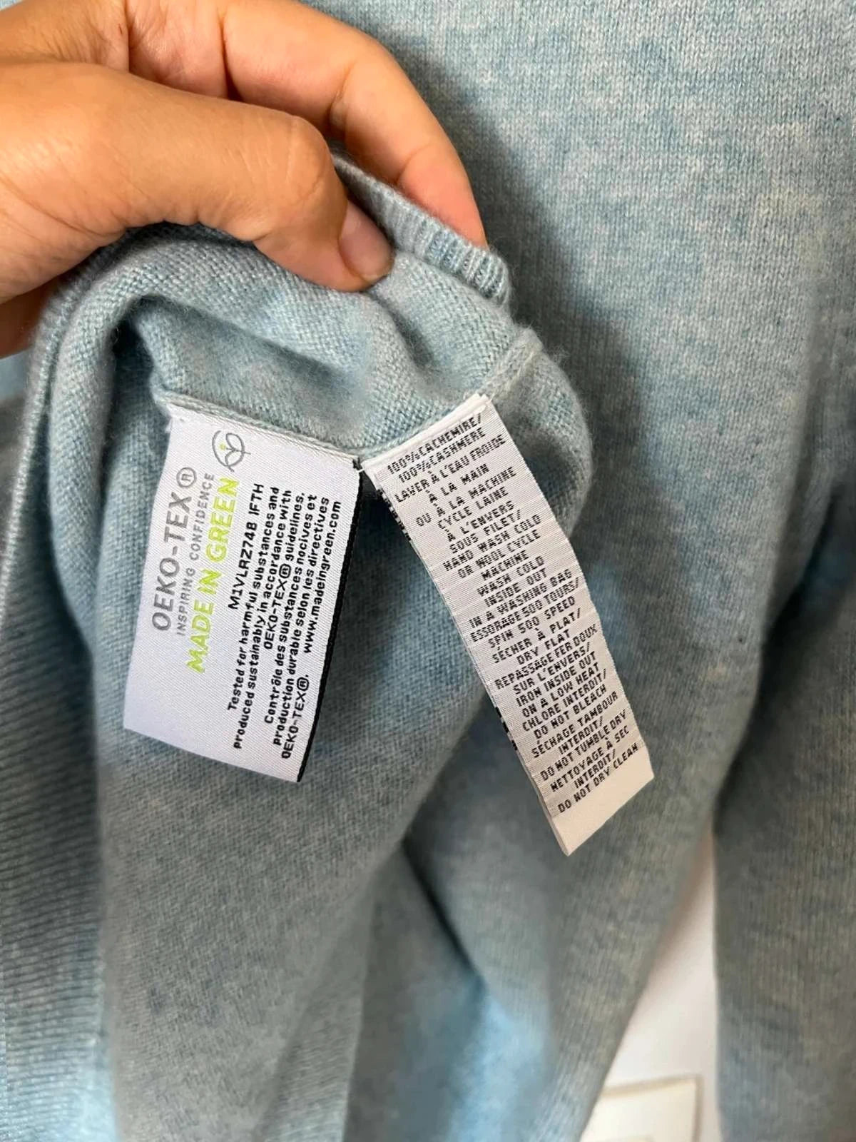 Eric Bompard blue cashmere turtleneck sweater - view 6