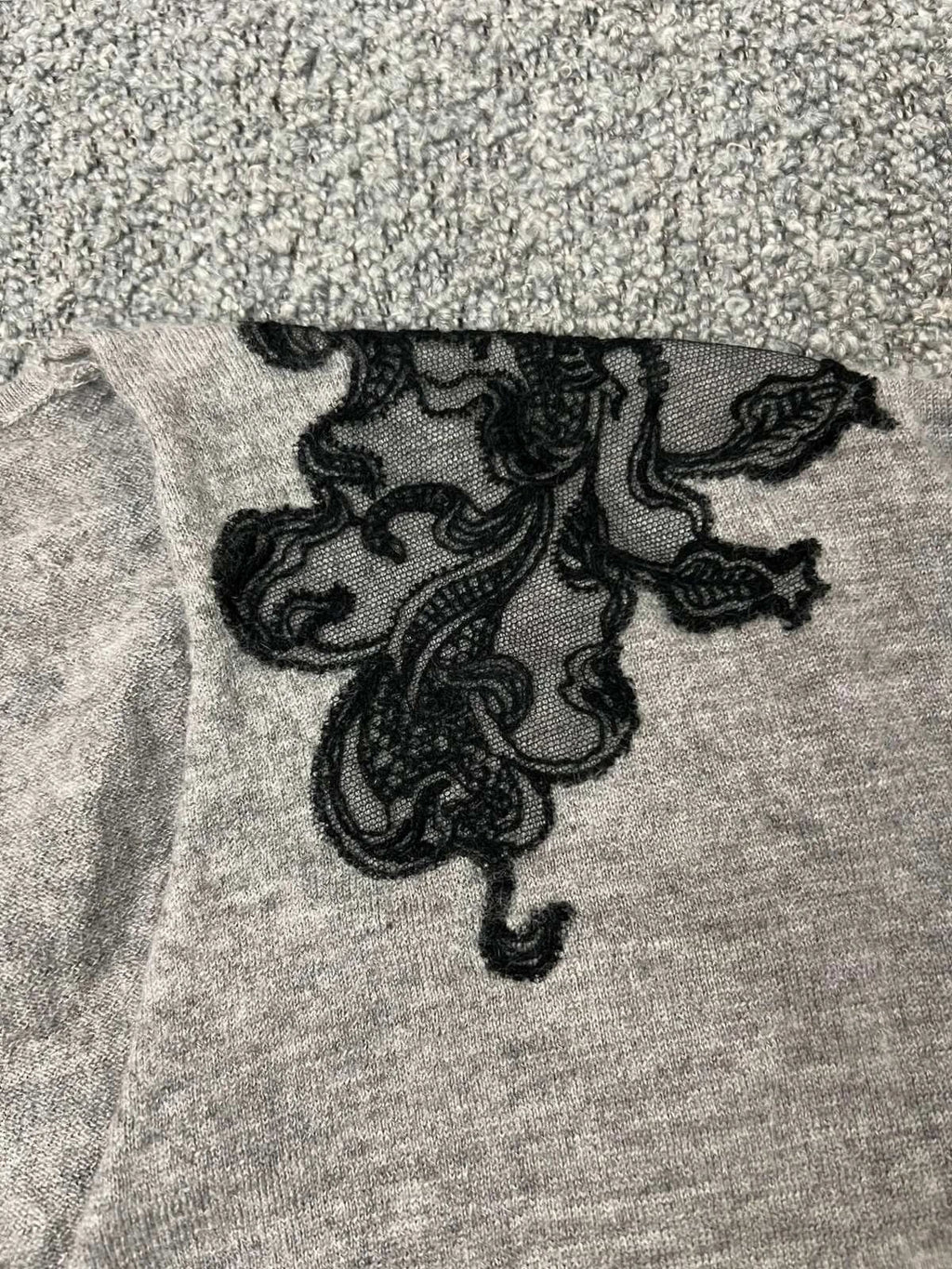 Eric Bompard grey cashmere jumper sweater - view 3