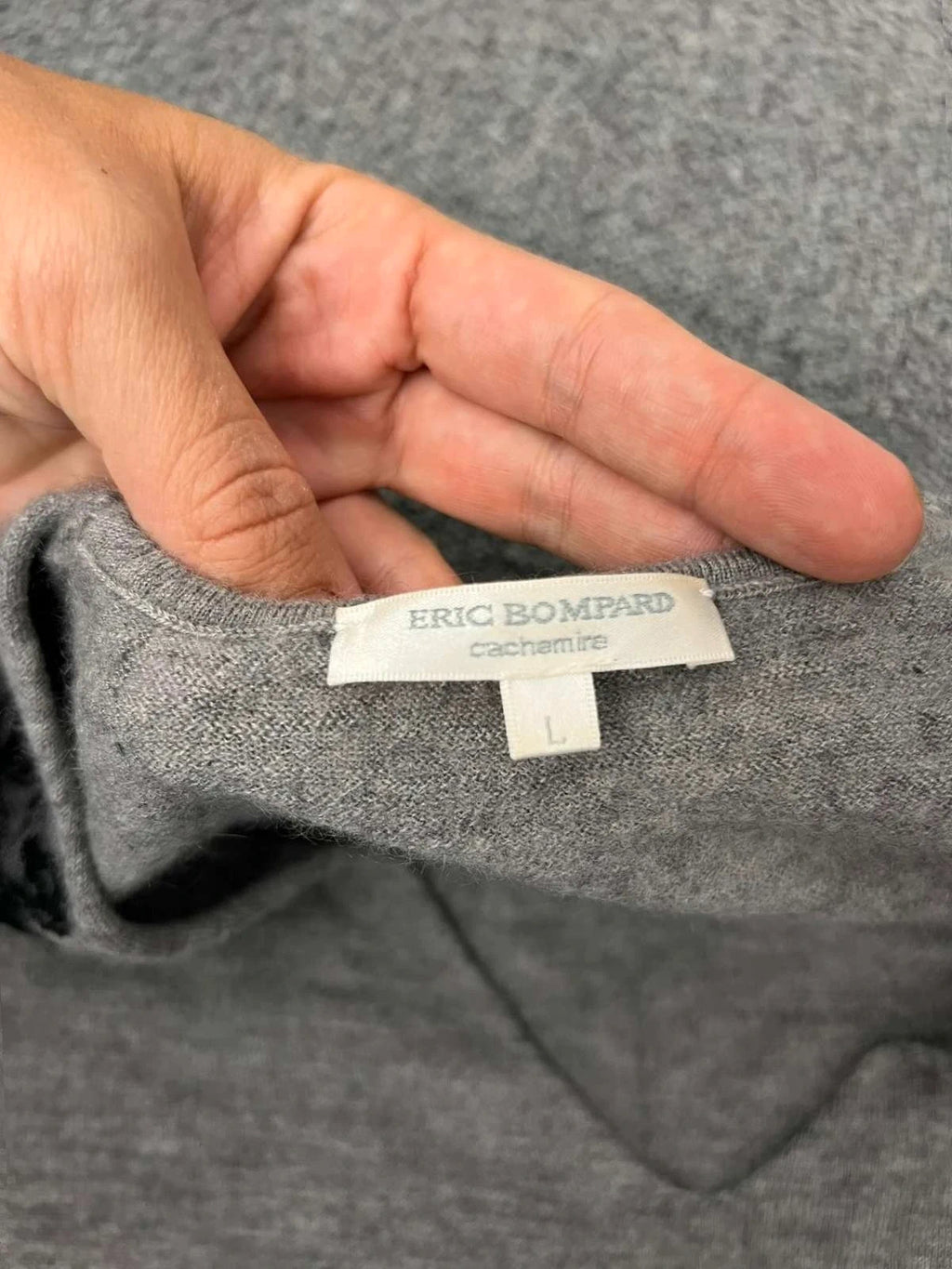 Eric Bompard grey cashmere jumper sweater - view 2