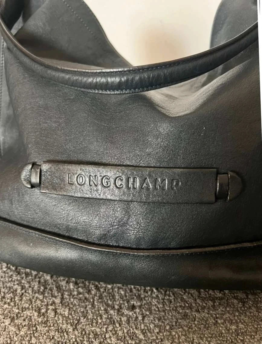 Longchamp 3D black navy leather bag - view 4