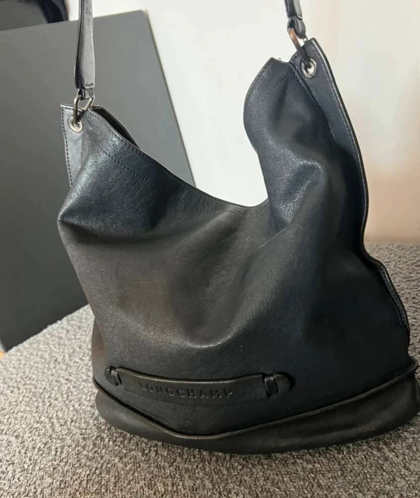 Longchamp 3D black navy leather bag - view 3