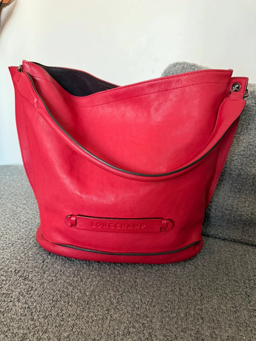 Longchamp 3D fuchsia leather bag