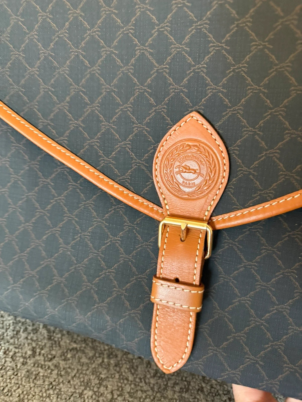 Longchamp new vintage monogram canvas leather bag - view 4