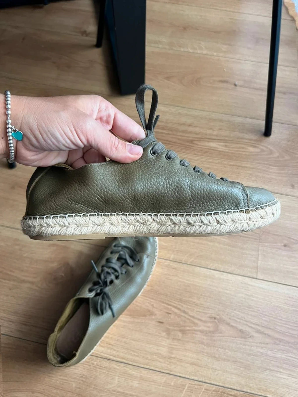 Navyboot green leather espadrille flats sneakers - view 8