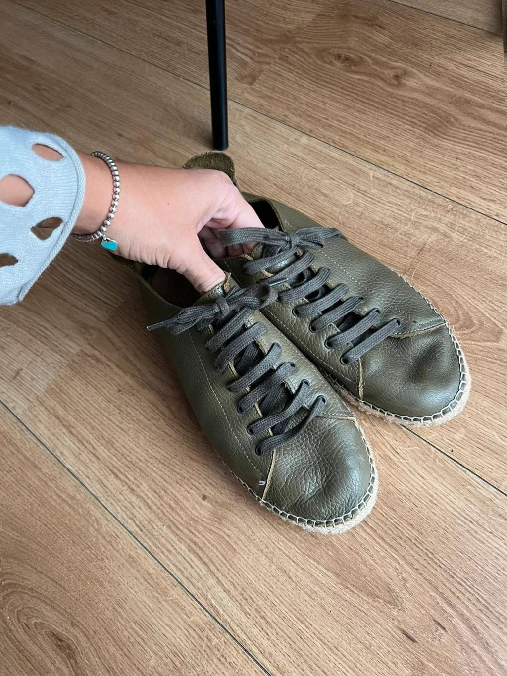 Navyboot green leather espadrille flats sneakers - view 2