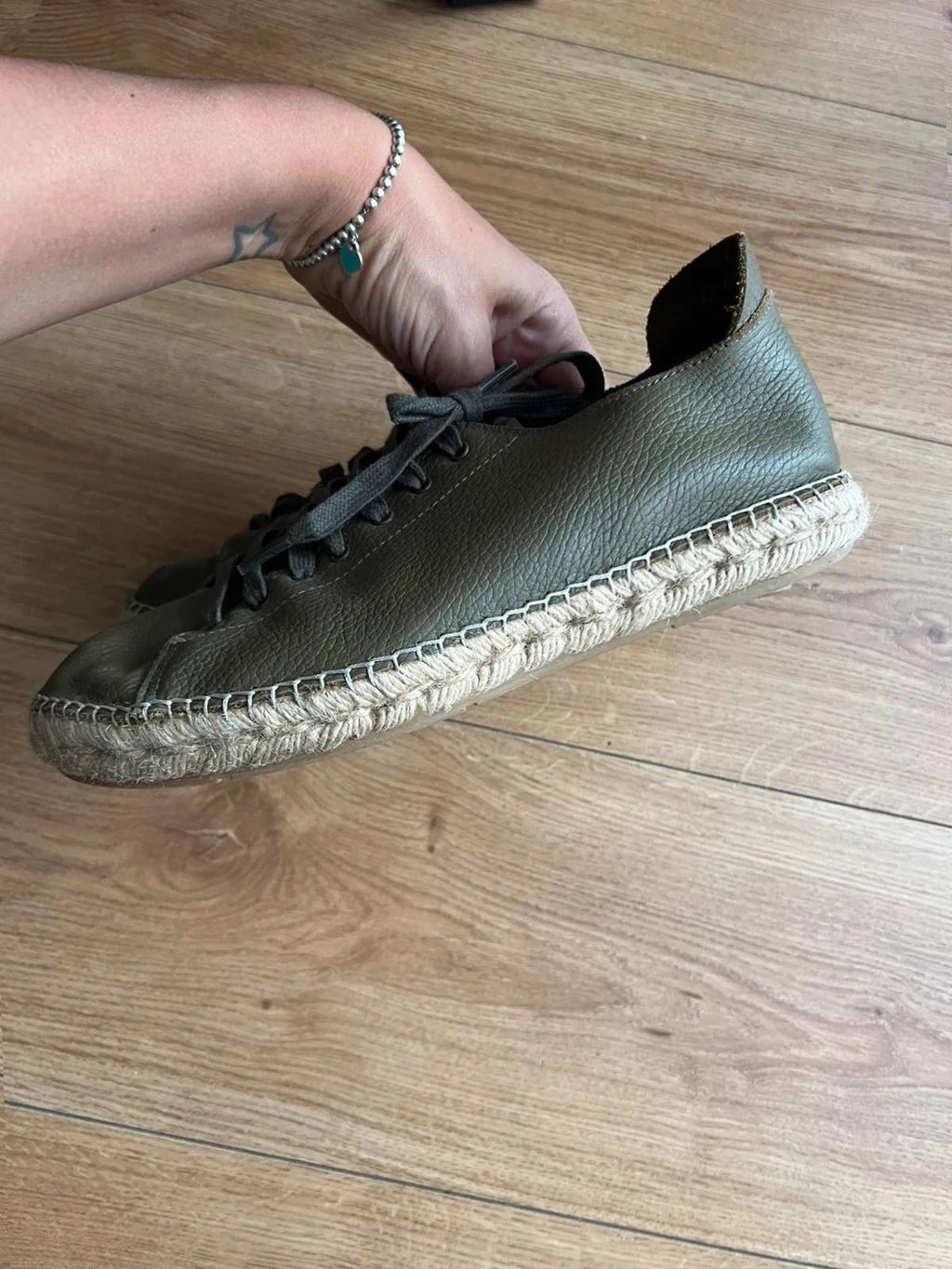 Navyboot green leather espadrille flats sneakers - view 7