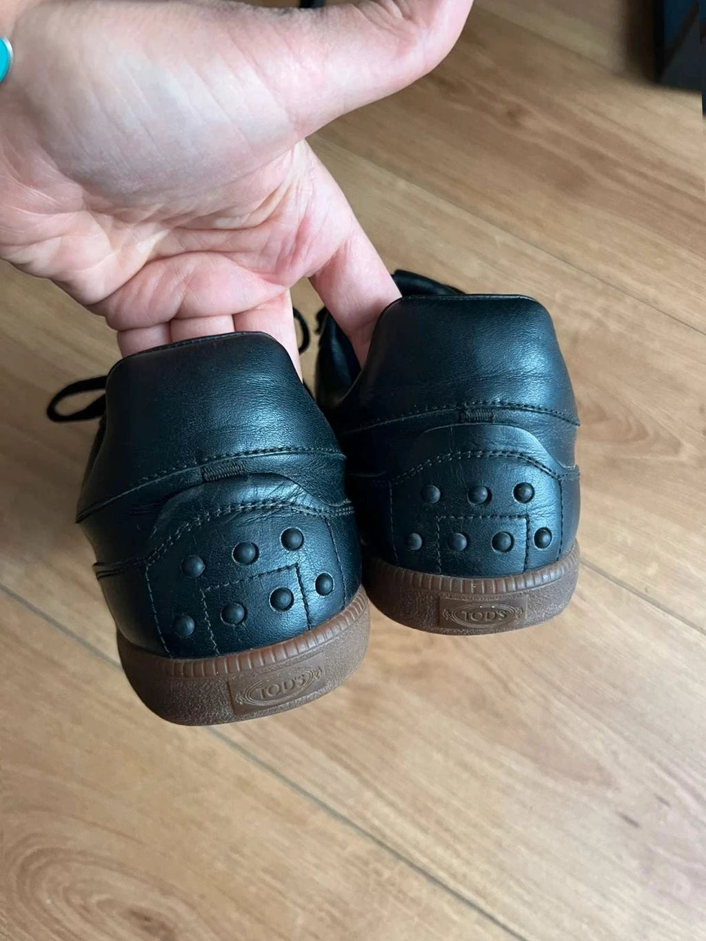 Tod's black leather sneakers - view 4