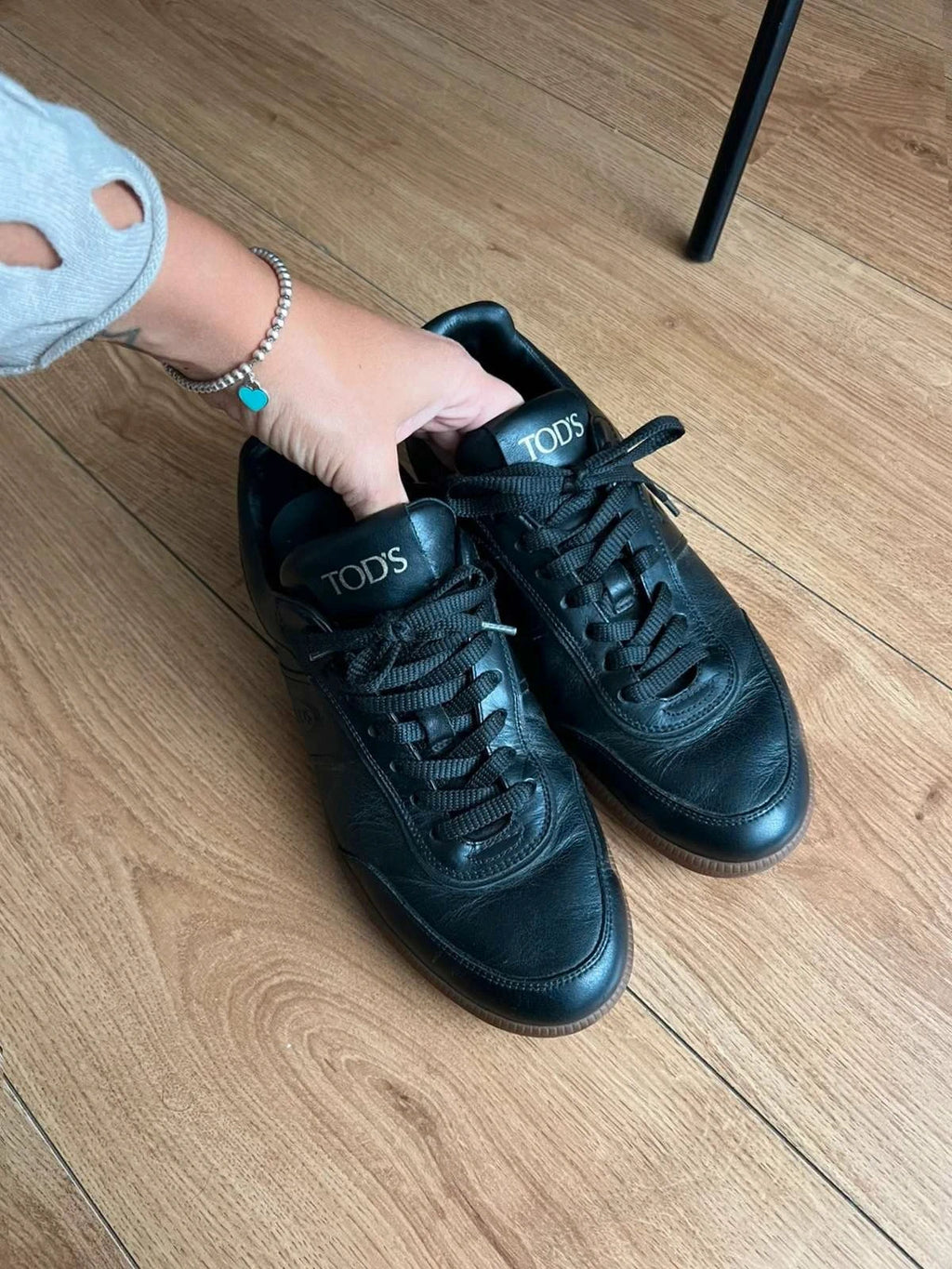 Tod's black leather sneakers - view 2