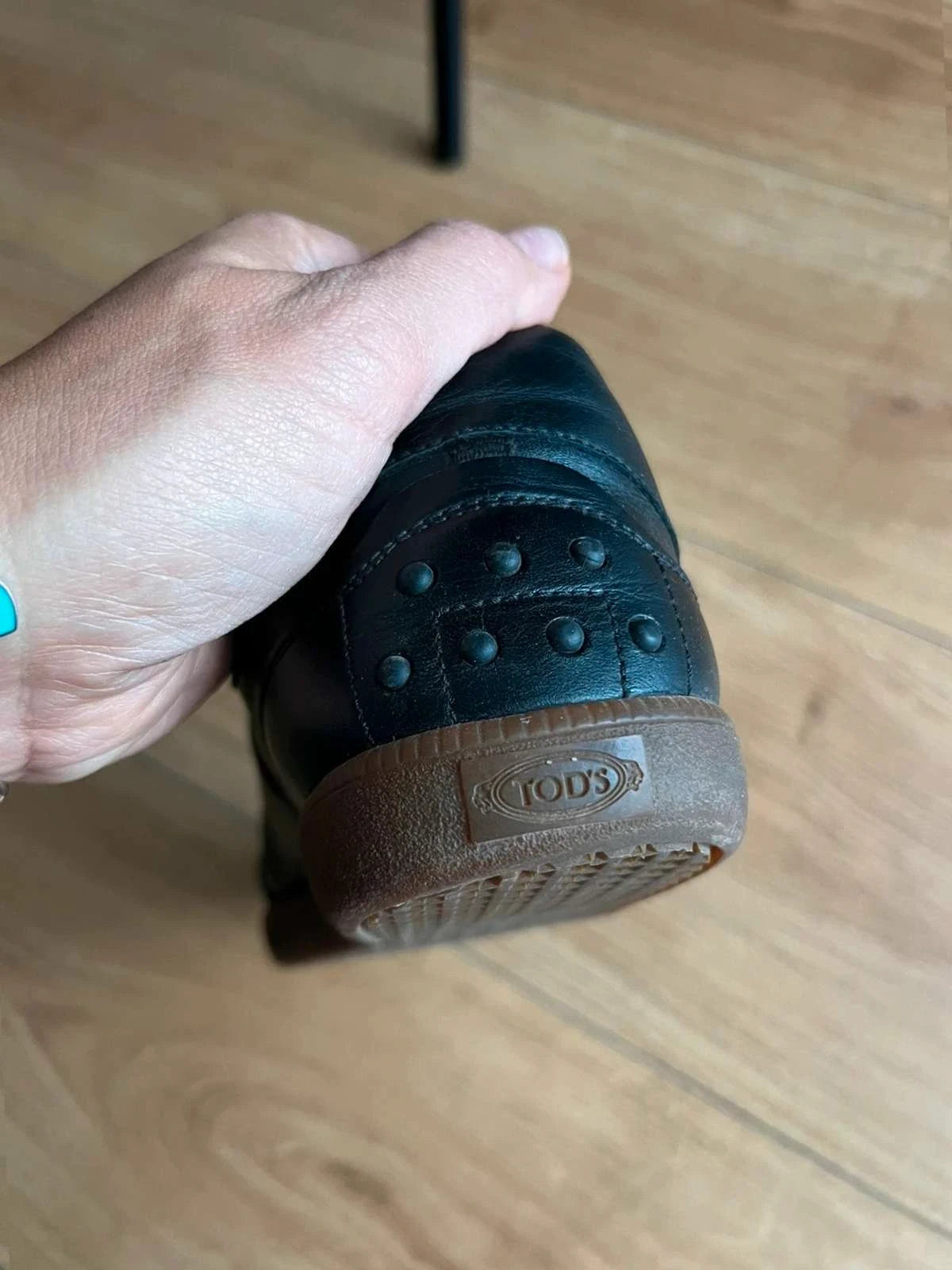 Tod's black leather sneakers - view 6