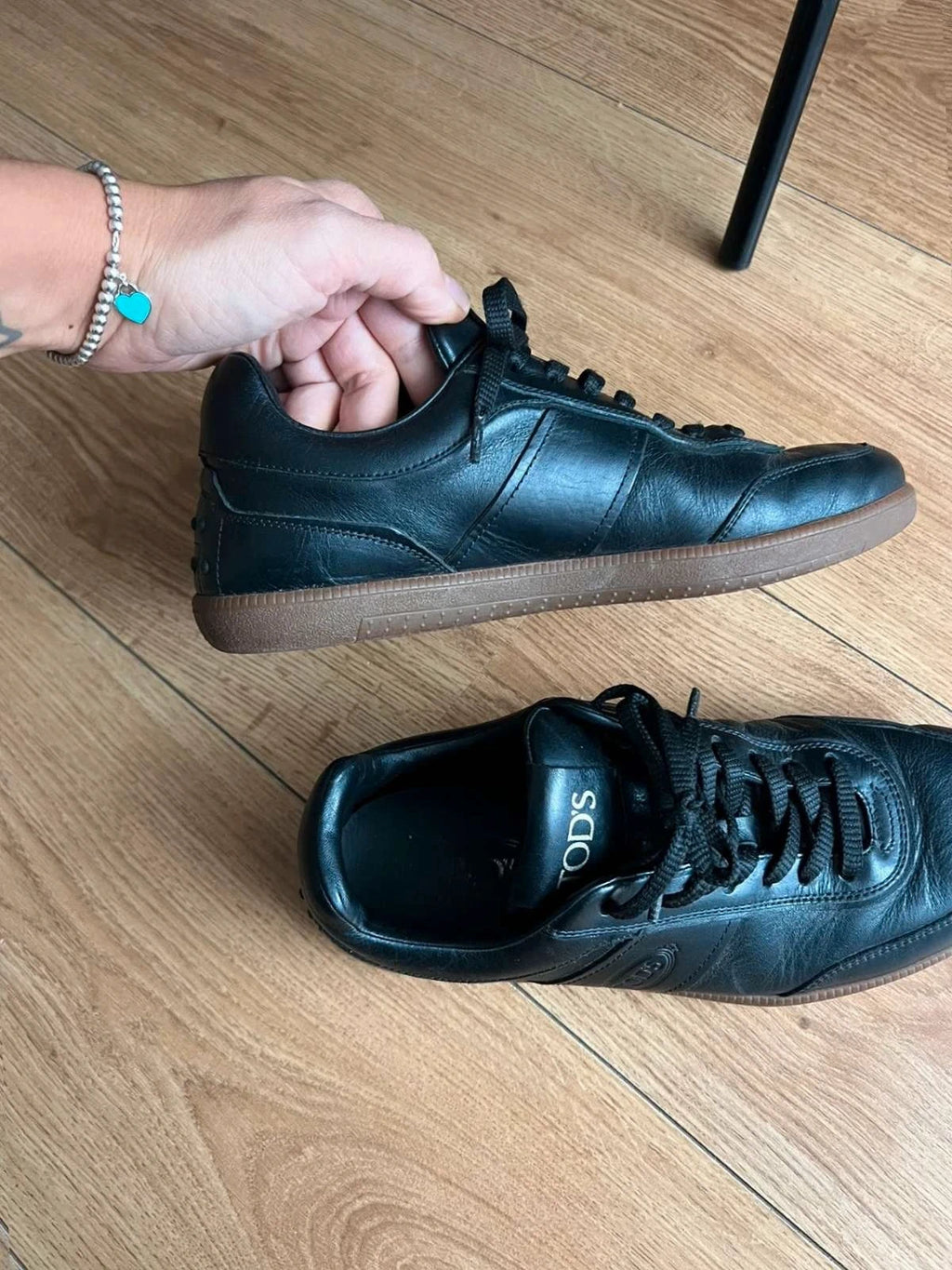 Tod's black leather sneakers - view 3