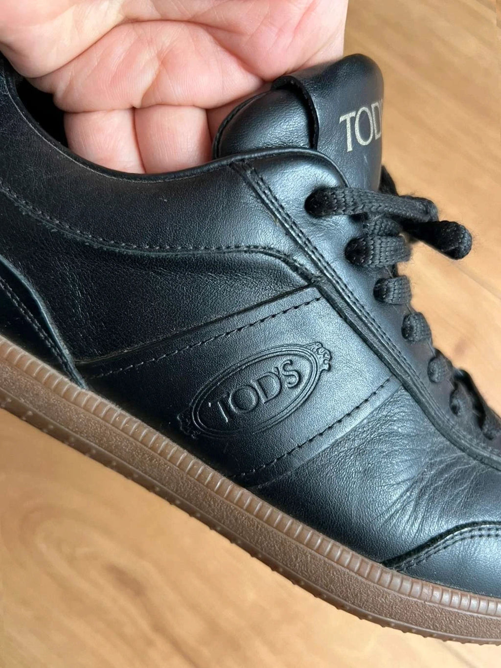 Tod's black leather sneakers - view 8