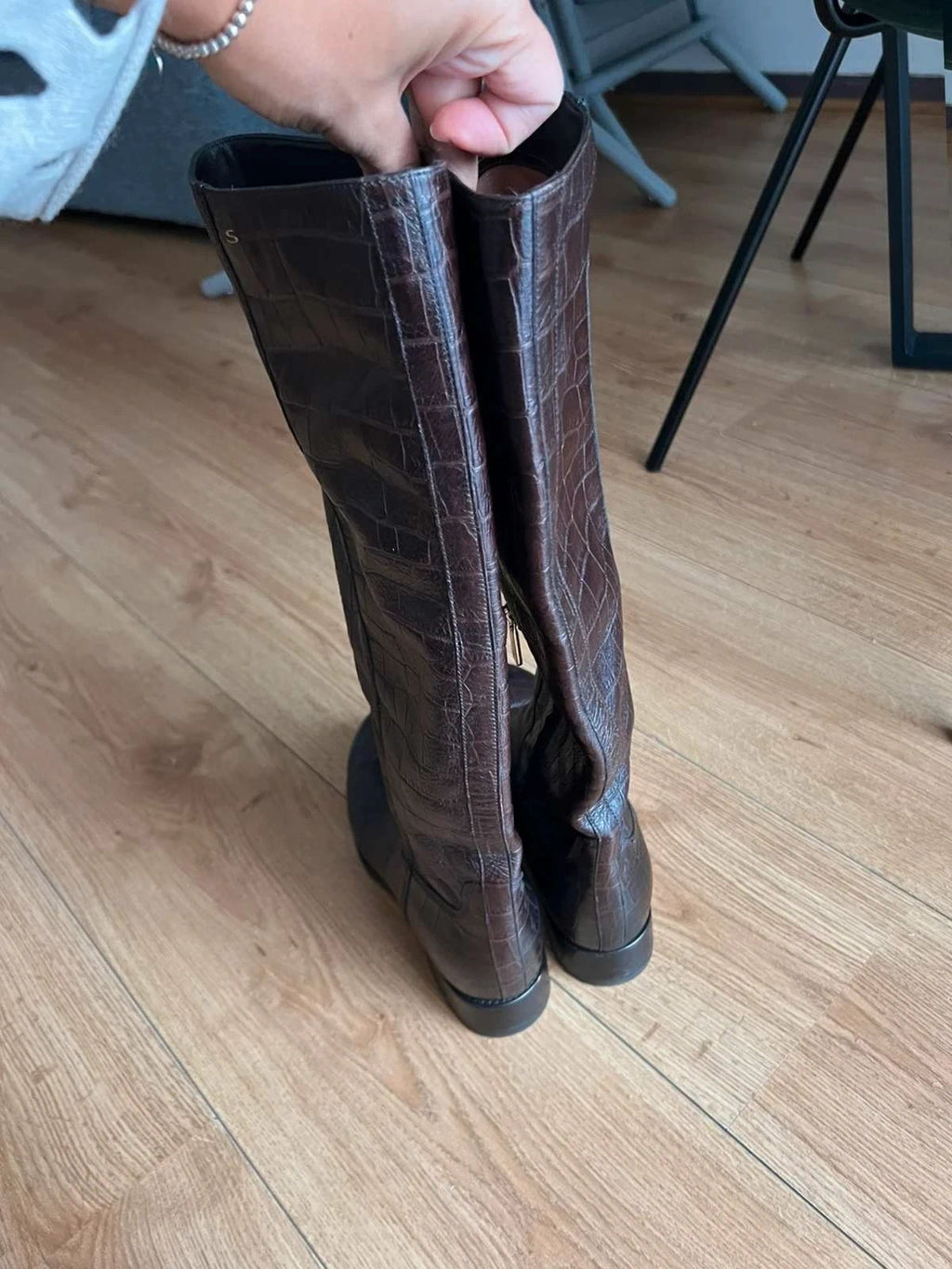 Santoni brown leather high boots - view 3