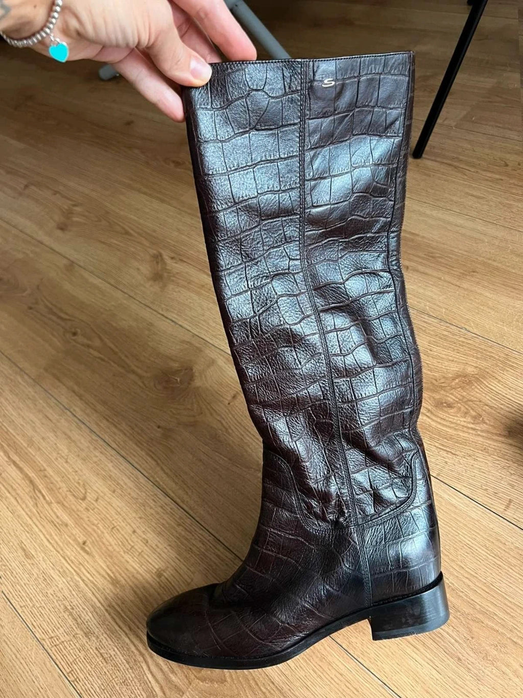 Santoni brown leather high boots - view 4