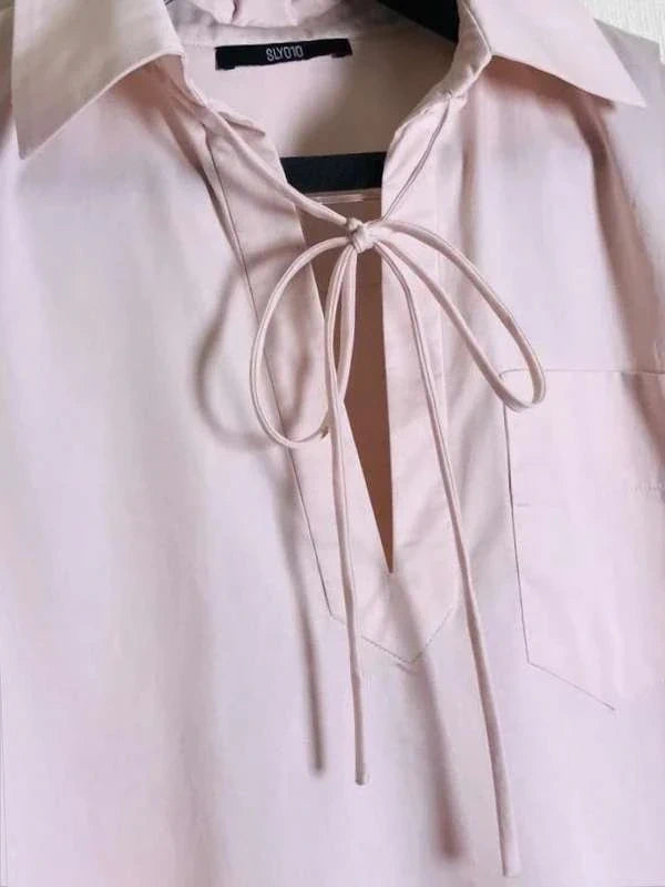 Sly010 pink cotton shirt blouse - view 2