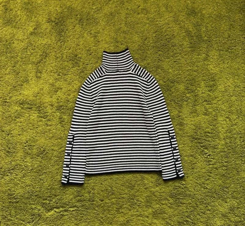 Max Mara Harlem striped wool turtleneck jumper sweater - view 4