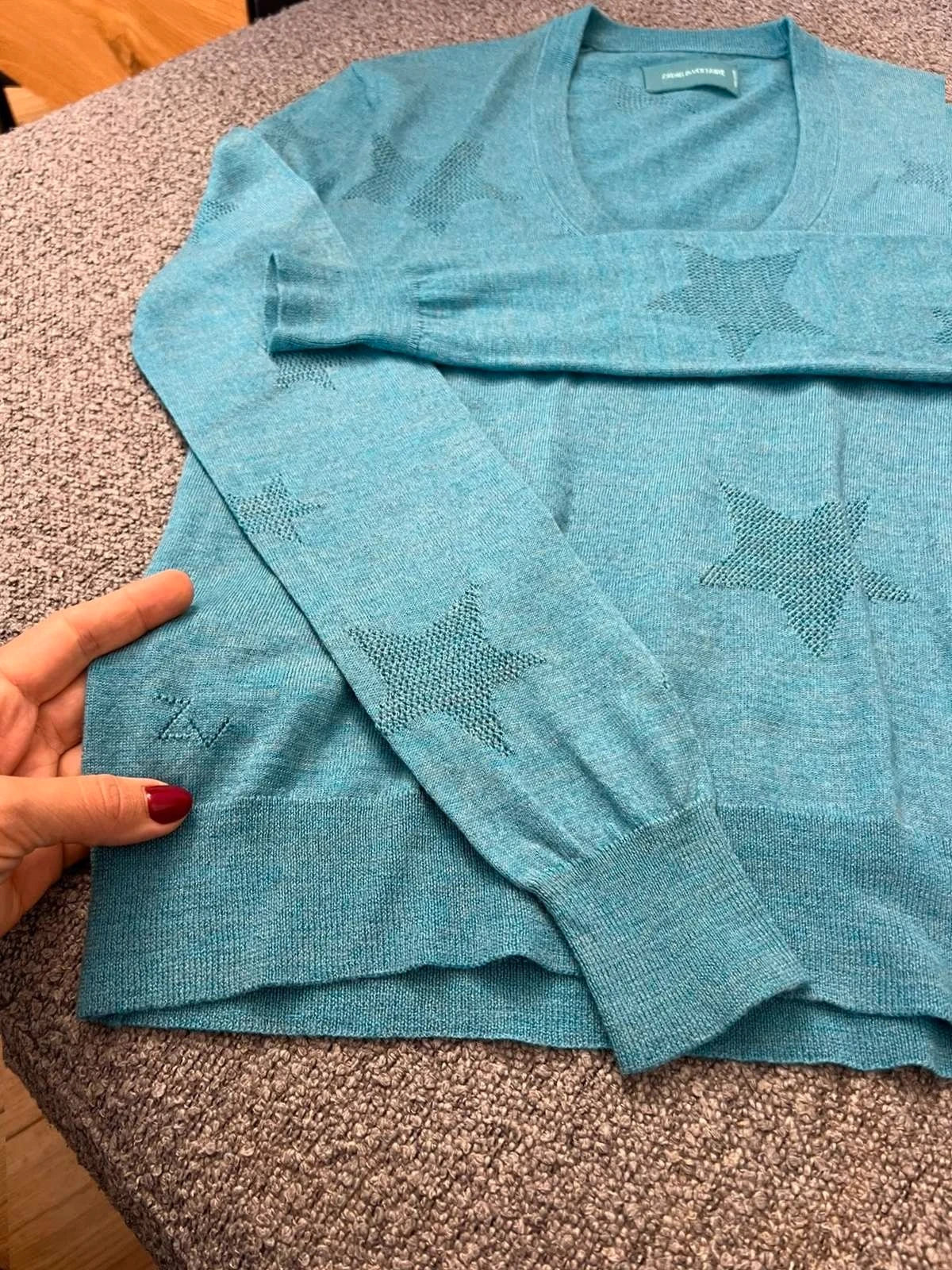 Zadig & Voltaire rina star m blue wool jumper sweater - view 3