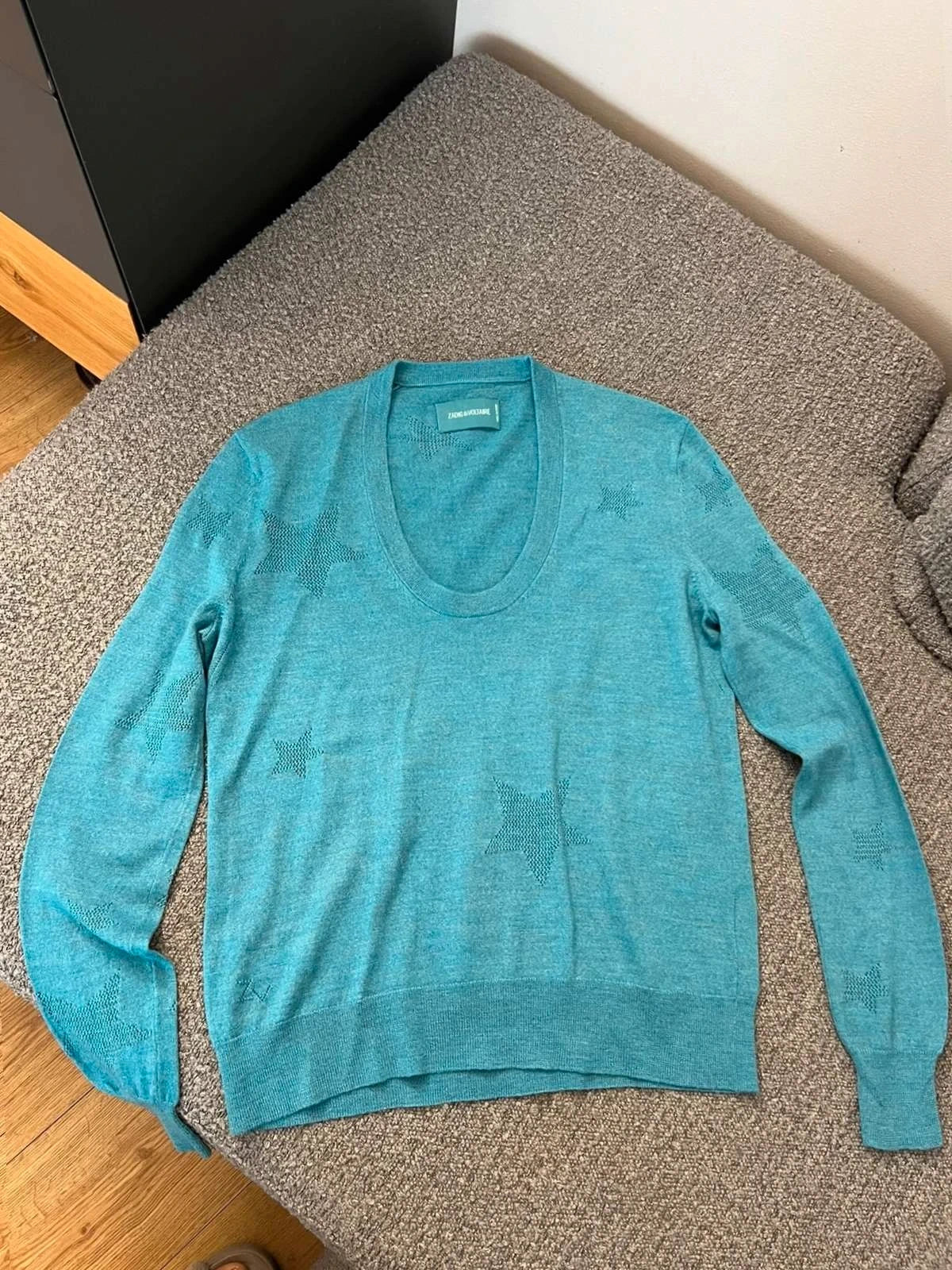 Zadig & Voltaire rina star m blue wool jumper sweater