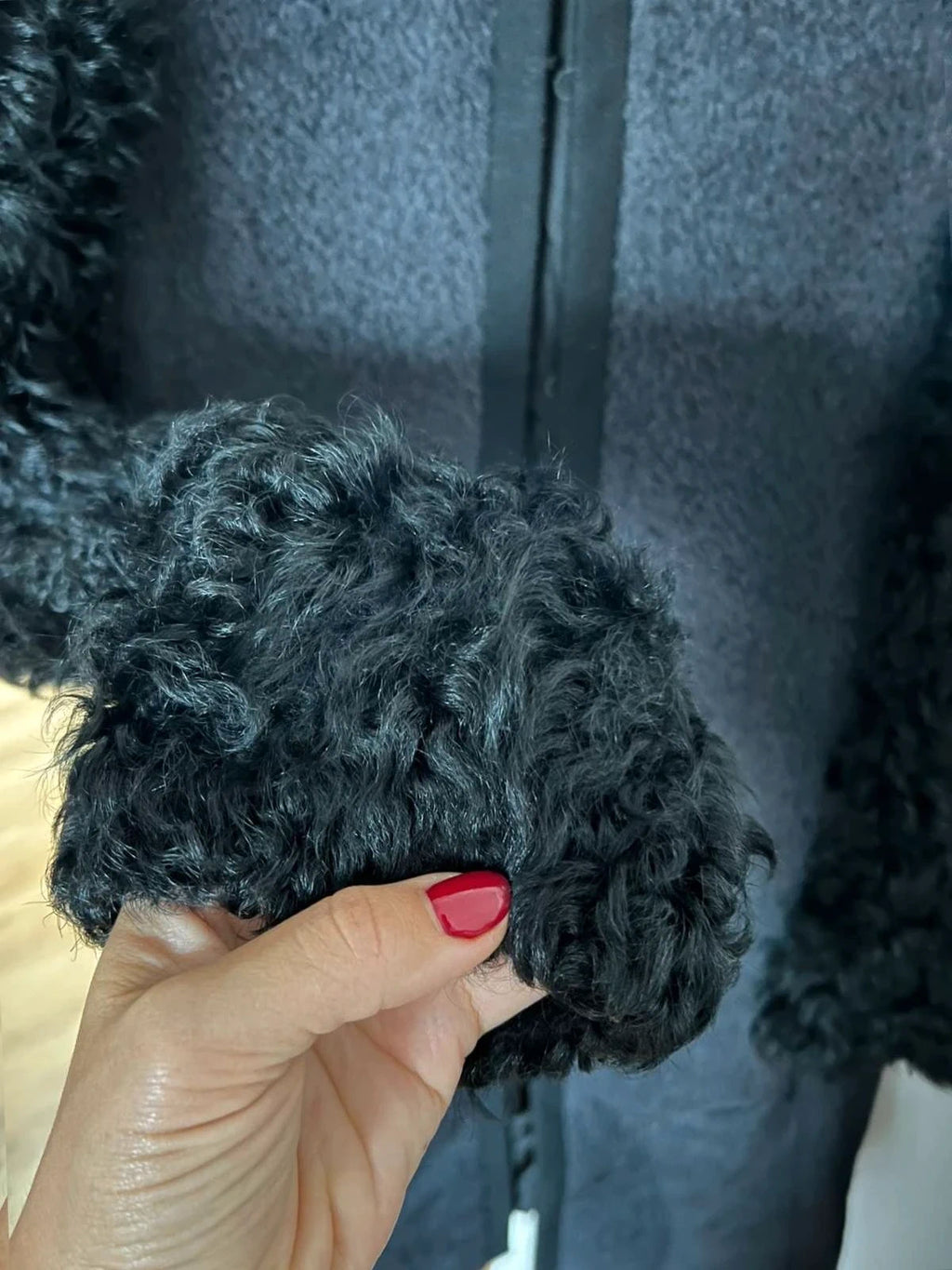 Joseph alpaca wool black coat lamb kalgan sleeves - view 4