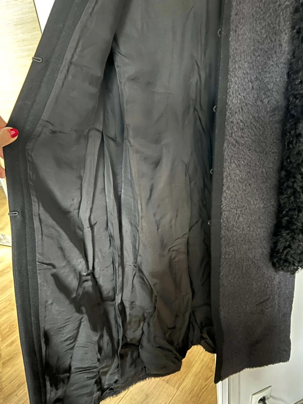 Joseph alpaca wool black coat lamb kalgan sleeves - view 8