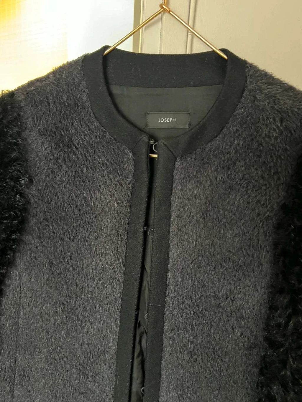Joseph alpaca wool black coat lamb kalgan sleeves - view 3