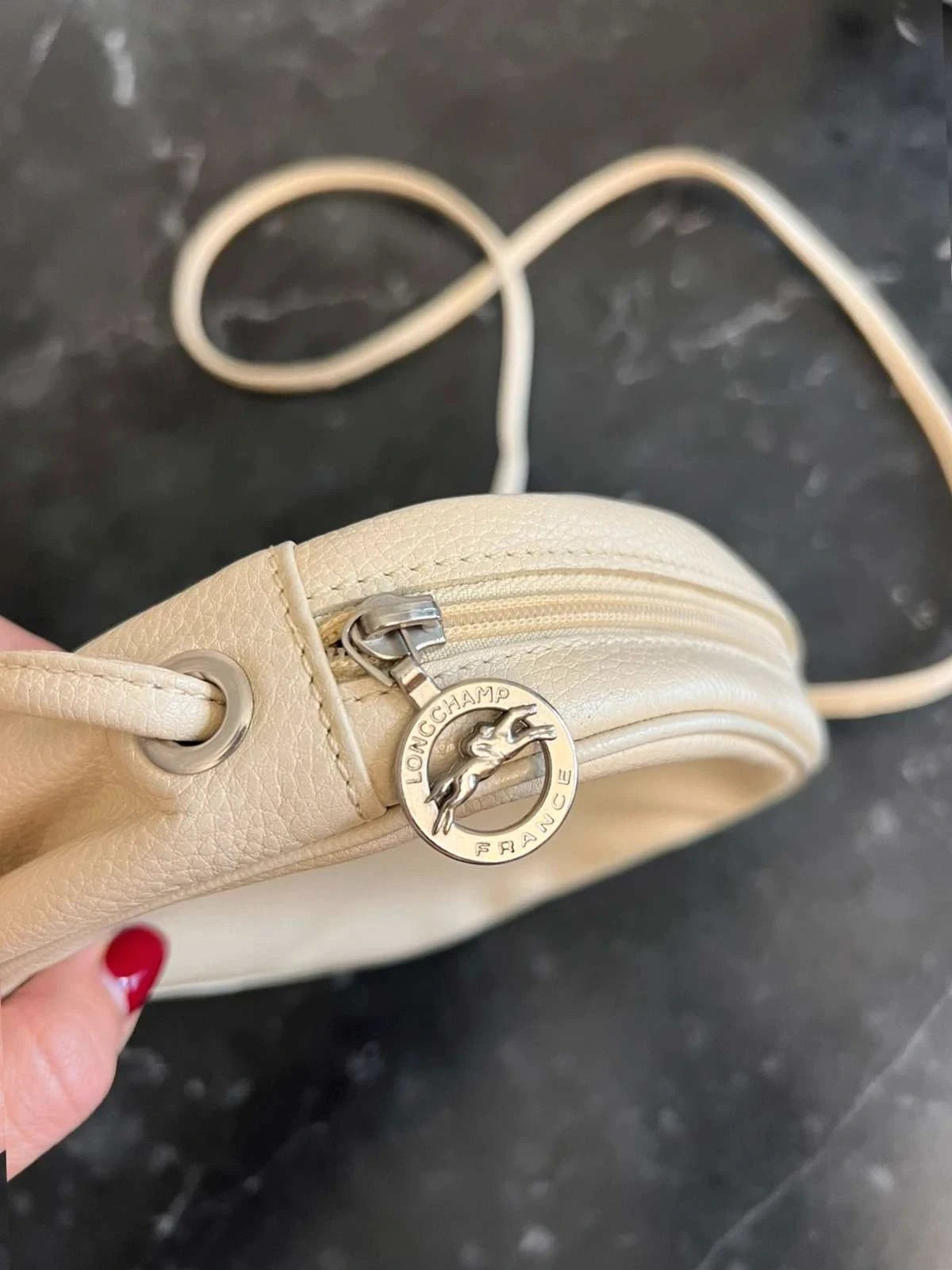 Longchamp ecru leather vintage crossbody bag - view 8