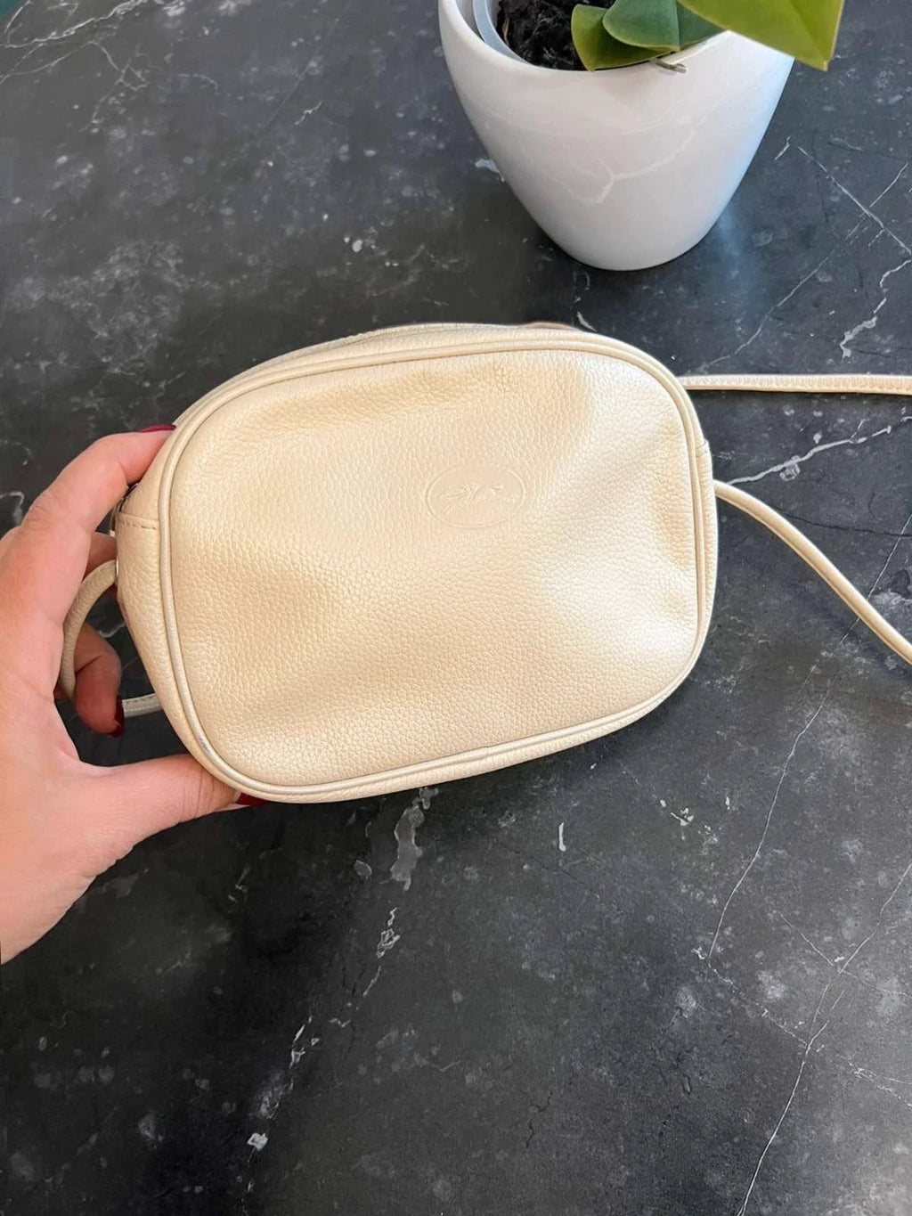Longchamp ecru leather vintage crossbody bag - view 2
