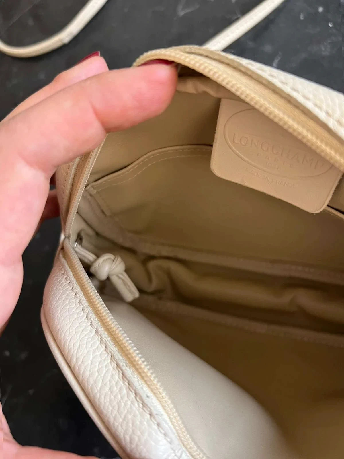 Longchamp ecru leather vintage crossbody bag - view 12