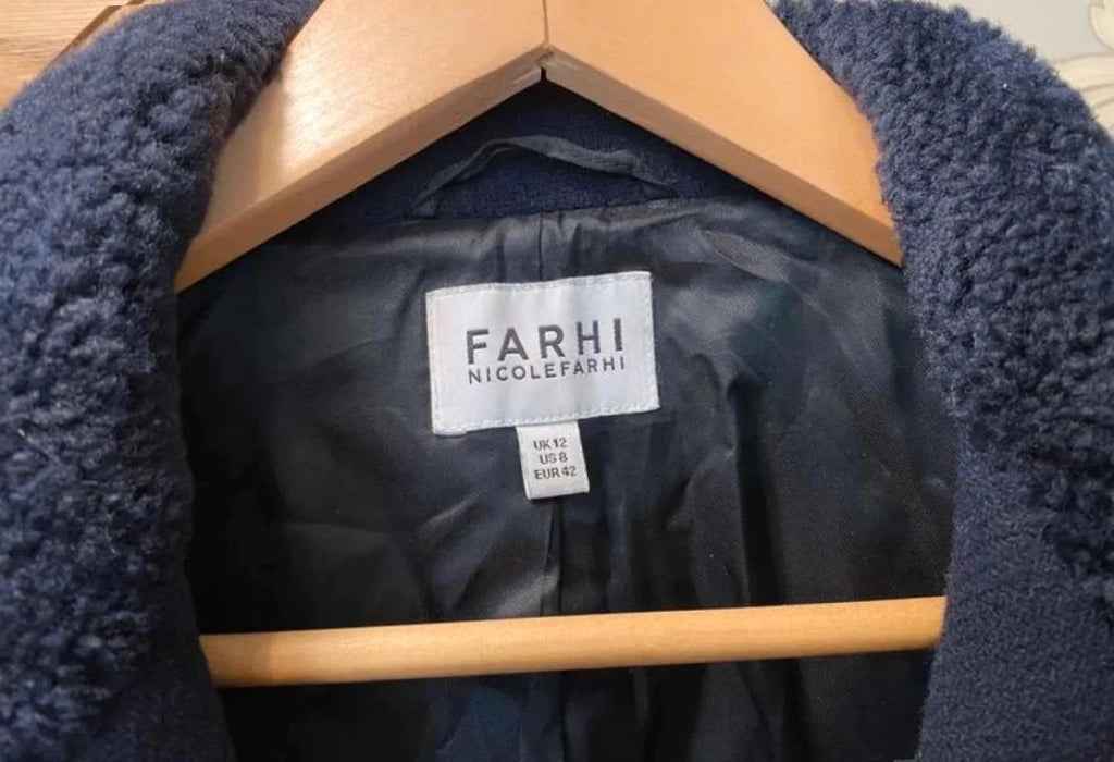 Nicole Farhi navy blue wool short coat - view 5