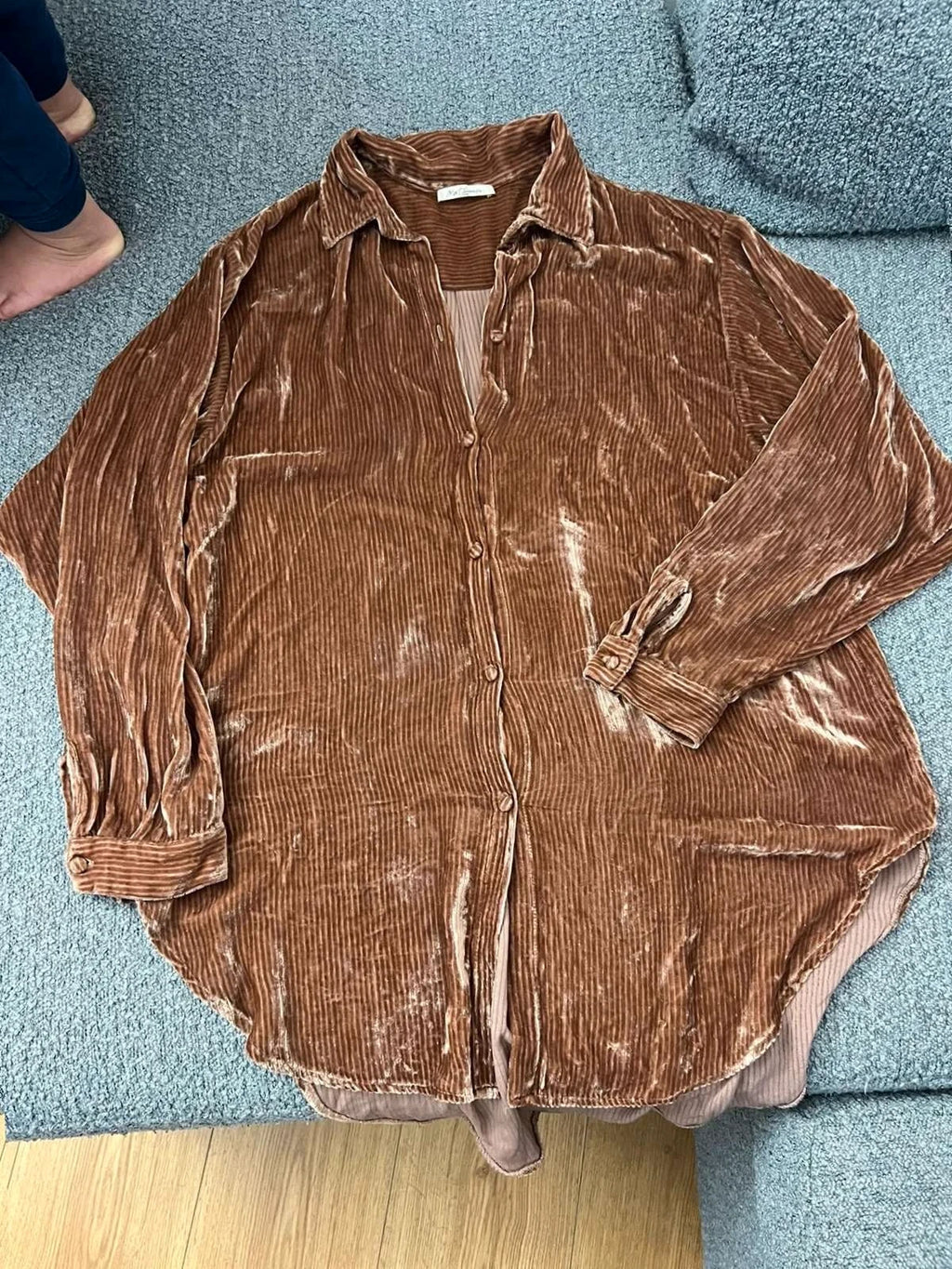 Mes Demoiselles viscose silk brown terracotta shirt