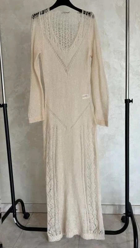 Mes Demoiselles victoria knitted beige long dress