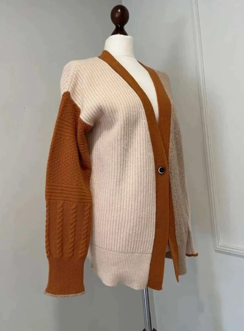 Momoni colour block wool cardigan - view 2
