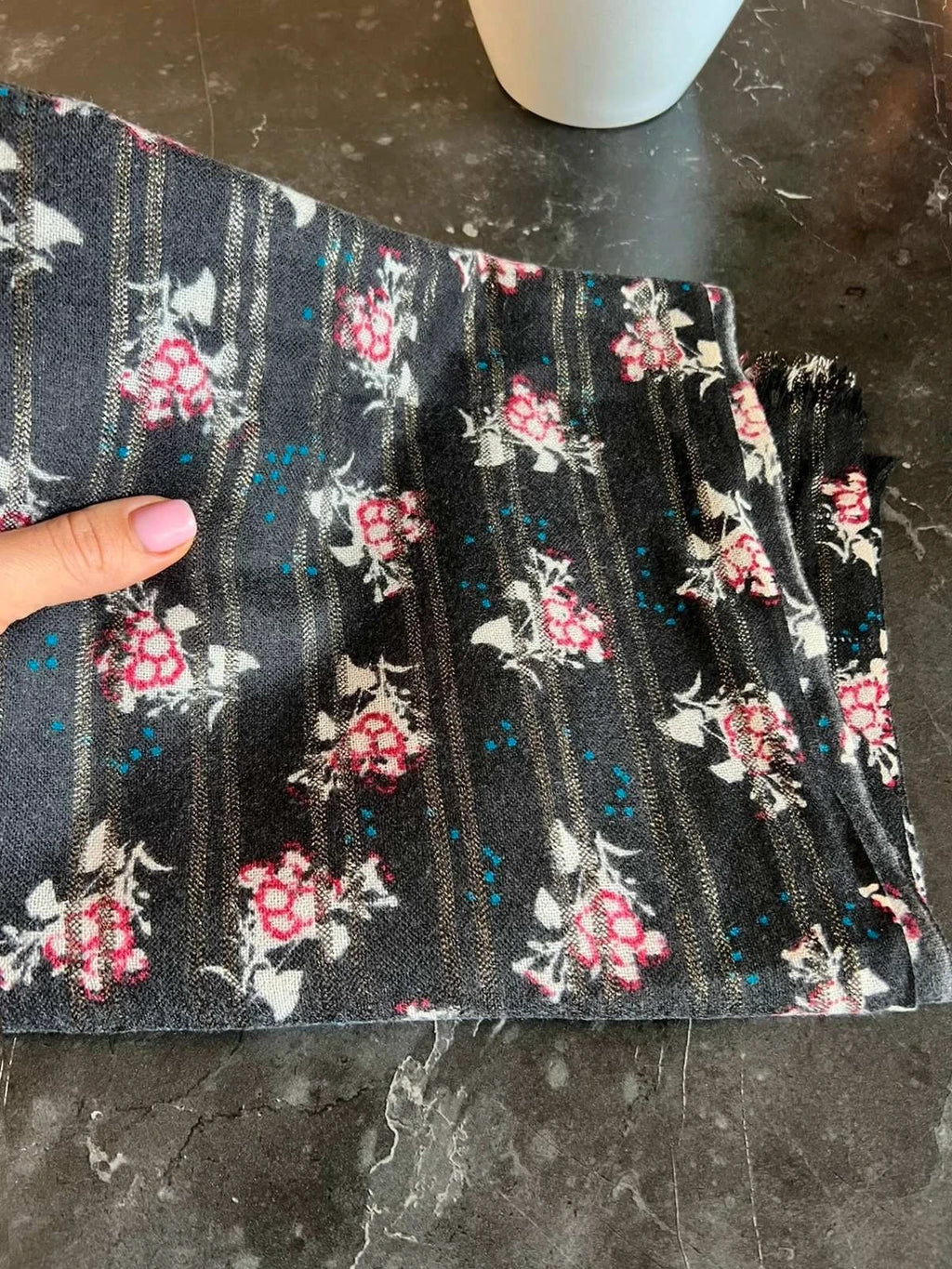 Eric Bompard black cashmere shawl scarf - view 4