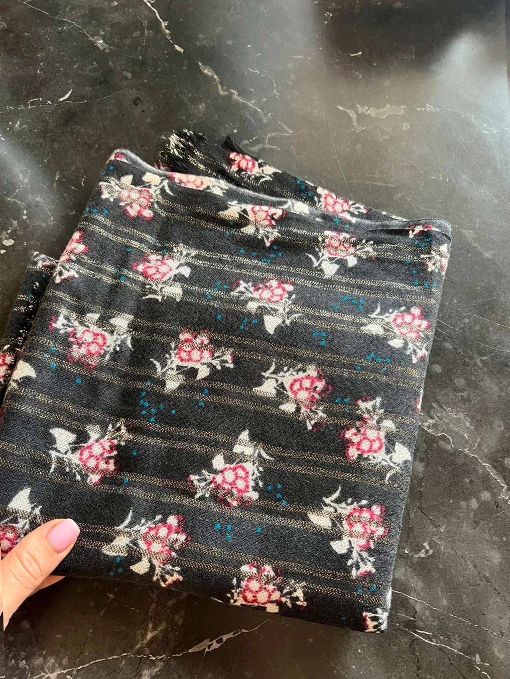 Eric Bompard black cashmere shawl scarf - view 3