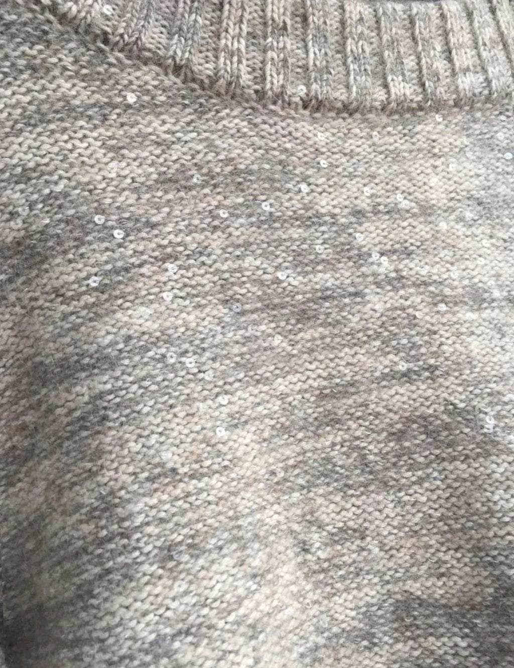 Peserico wool silk cashmere blend grey sequins sweater - view 4