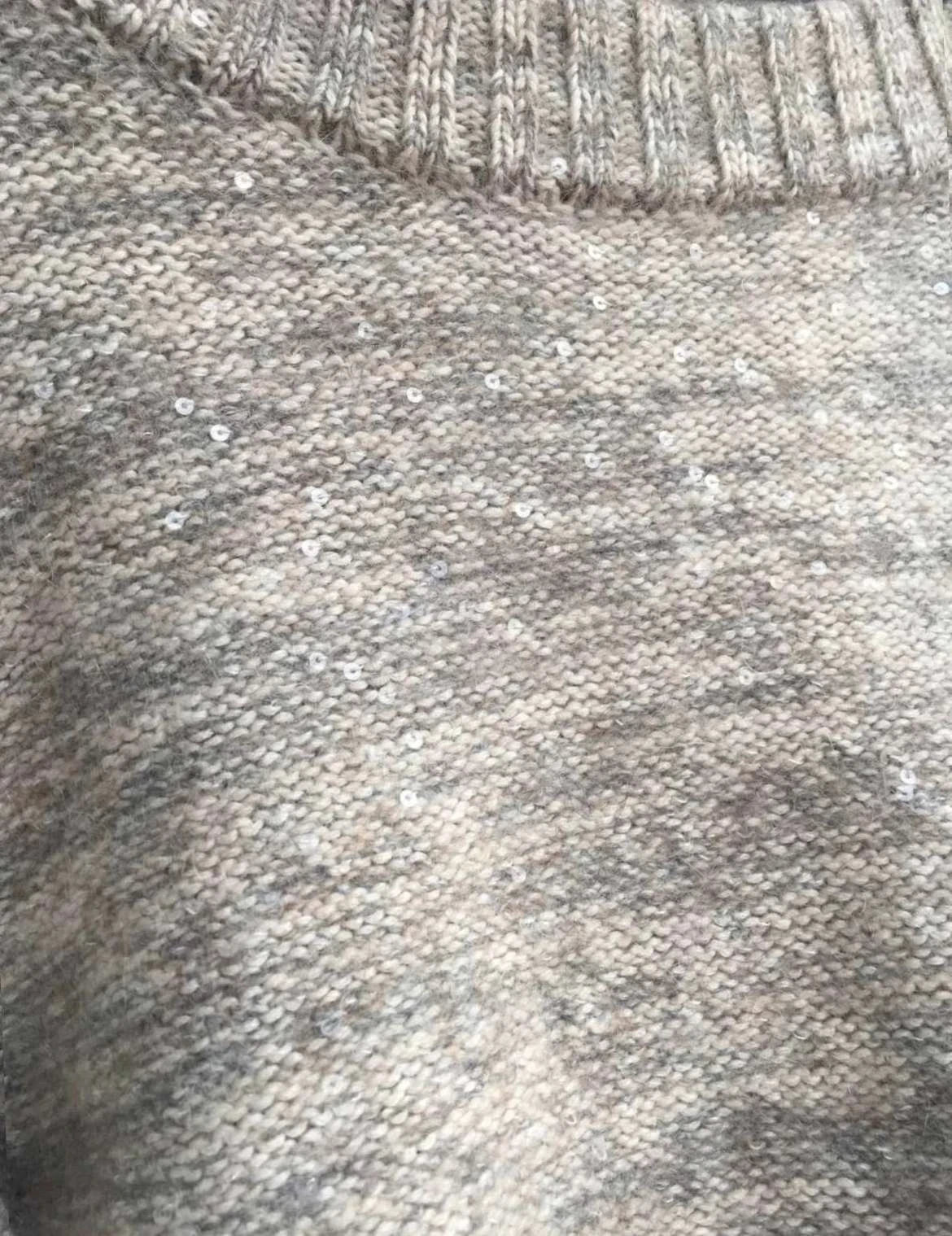 Peserico wool silk cashmere blend grey sequins sweater - view 4
