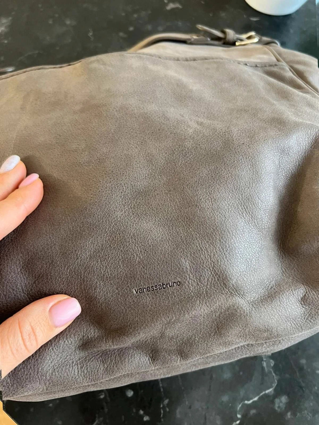 Vanessa Bruno grey nubuck leather crossbody shoulder bag - view 2