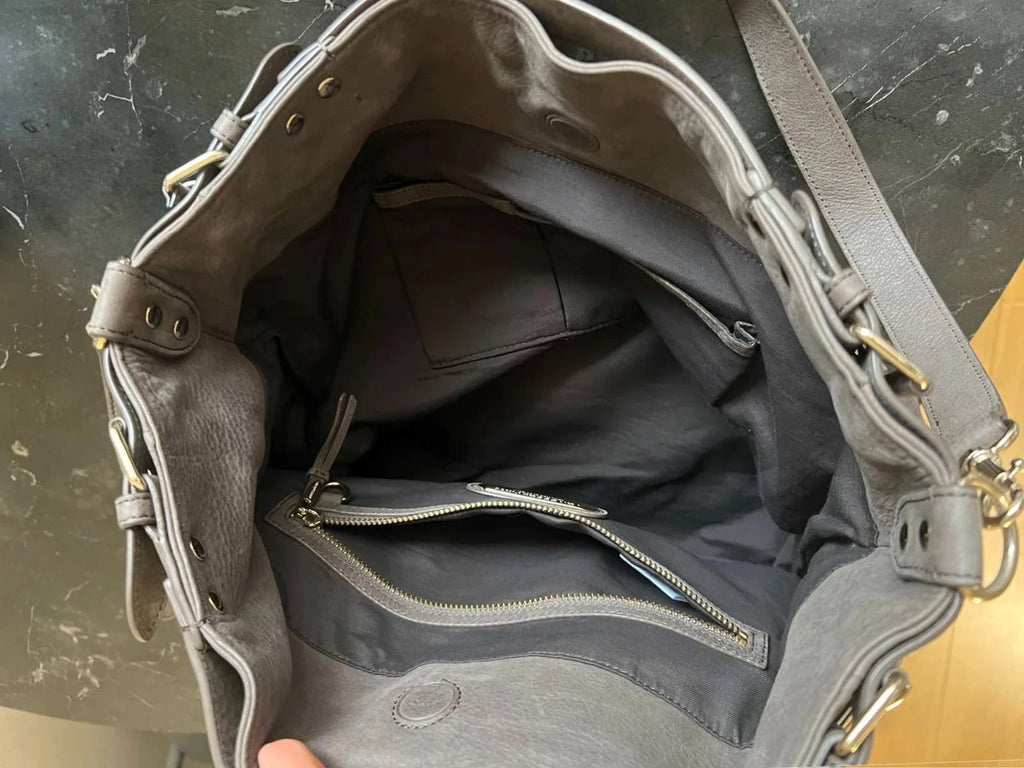 Vanessa Bruno grey nubuck leather crossbody shoulder bag - view 11