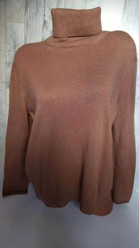 Fabiana Filippi brown wool silk cashmere turtleneck sweater