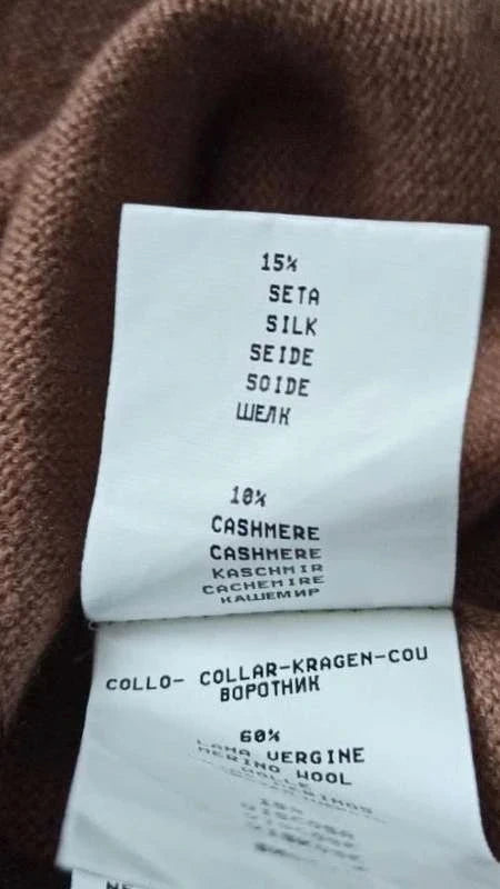 Fabiana Filippi brown wool silk cashmere turtleneck sweater - view 8